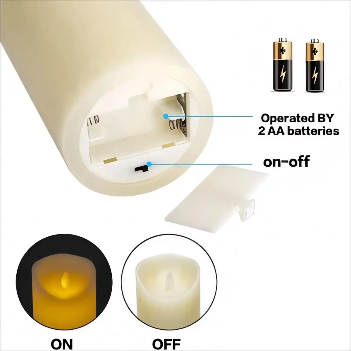 Real Wax LED Candles Remote alternate product angle