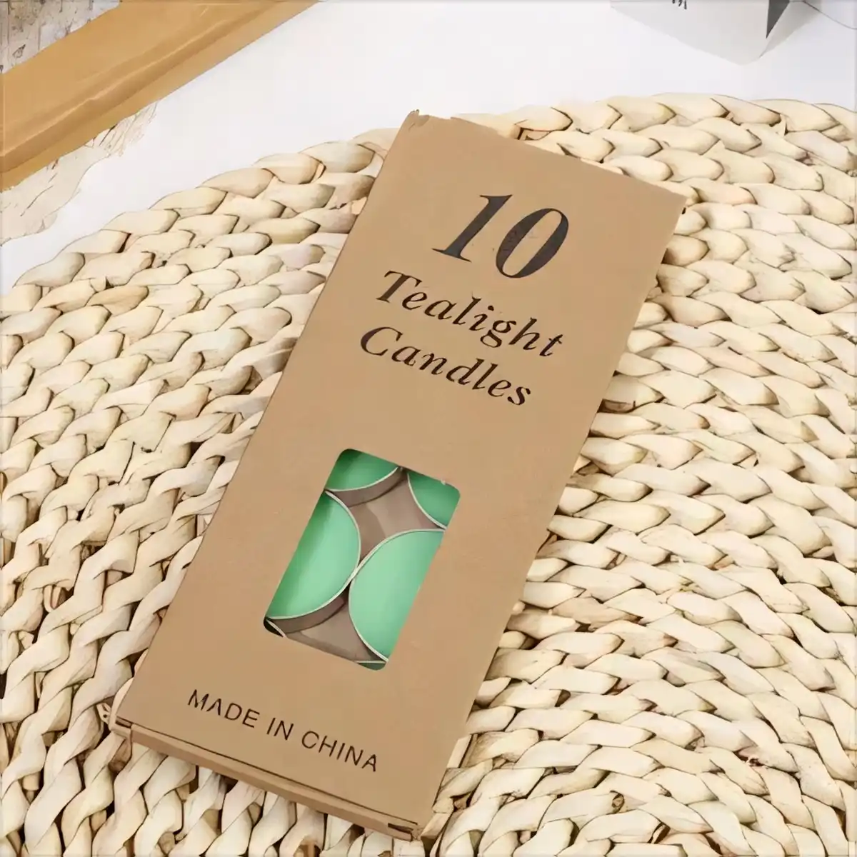Unscented Tea Lights 10 Pack product with accessories
