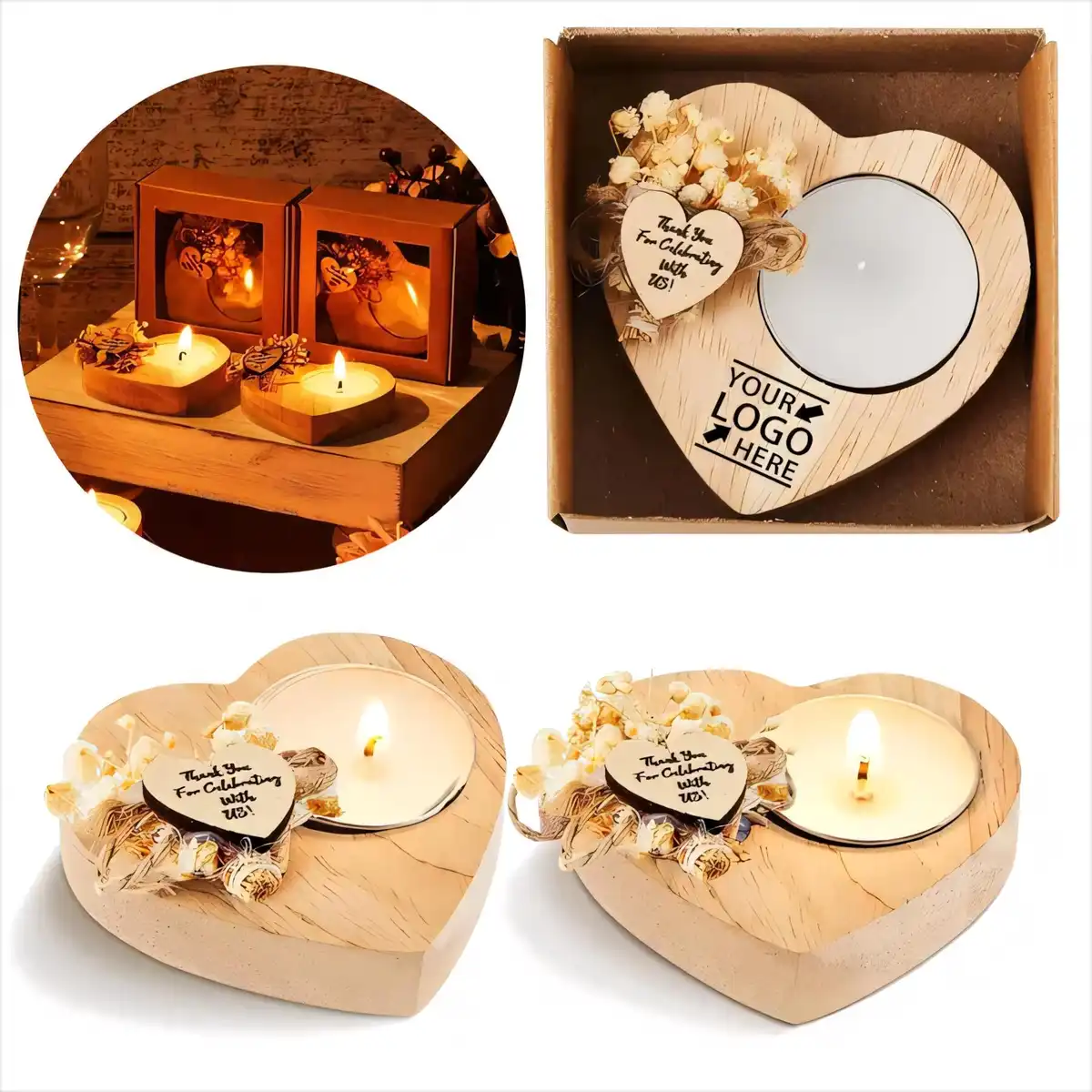 Handcrafted Heart Tealight Holders