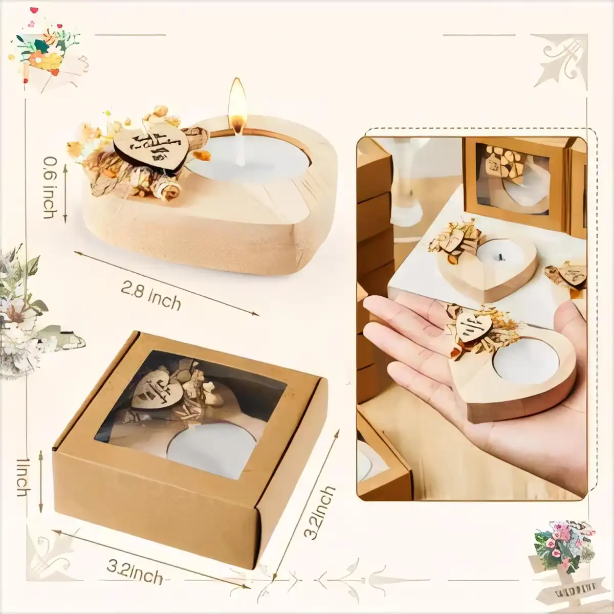 Handcrafted Heart Tealight Holders product detail view