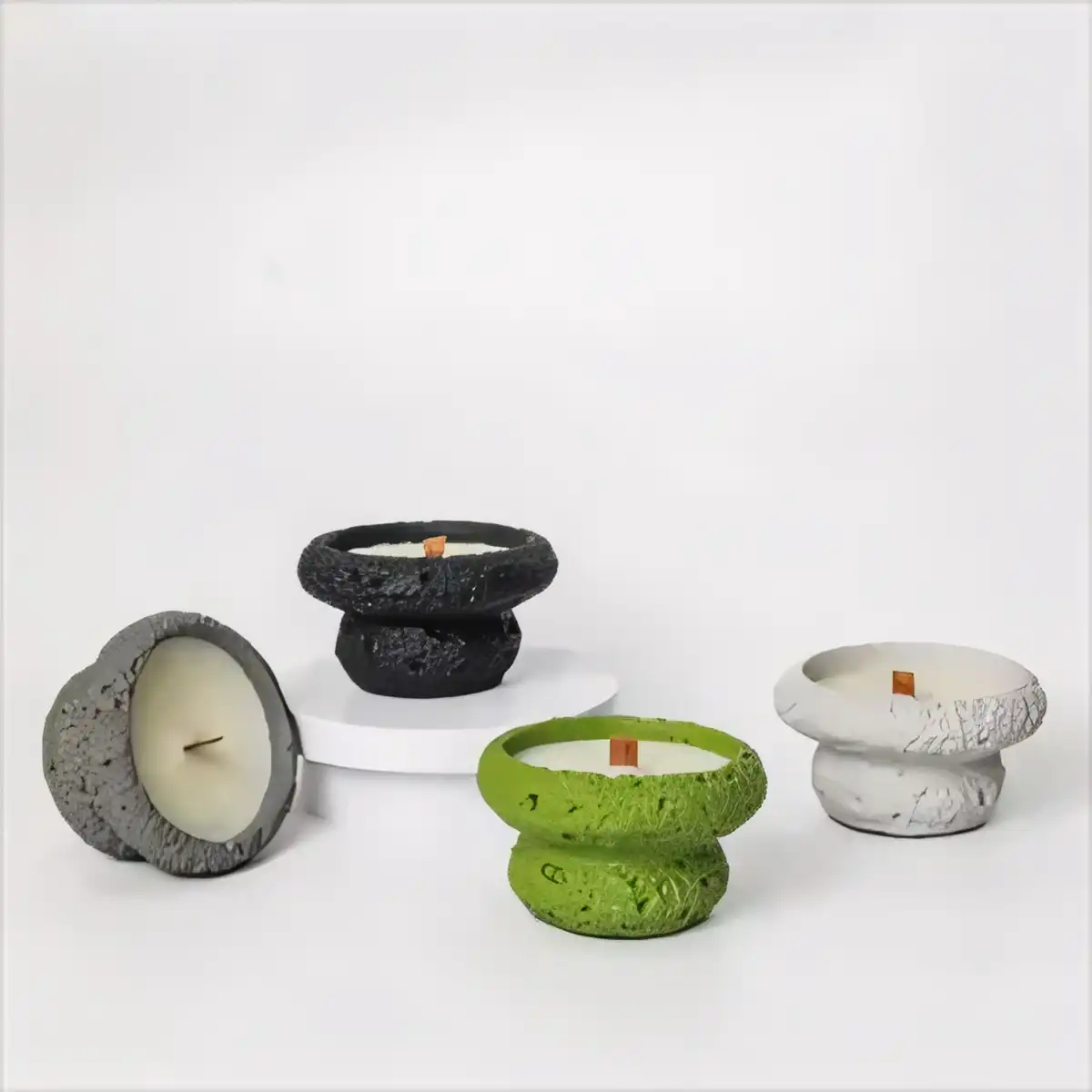 Eco Concrete Mushroom Candle product detail view