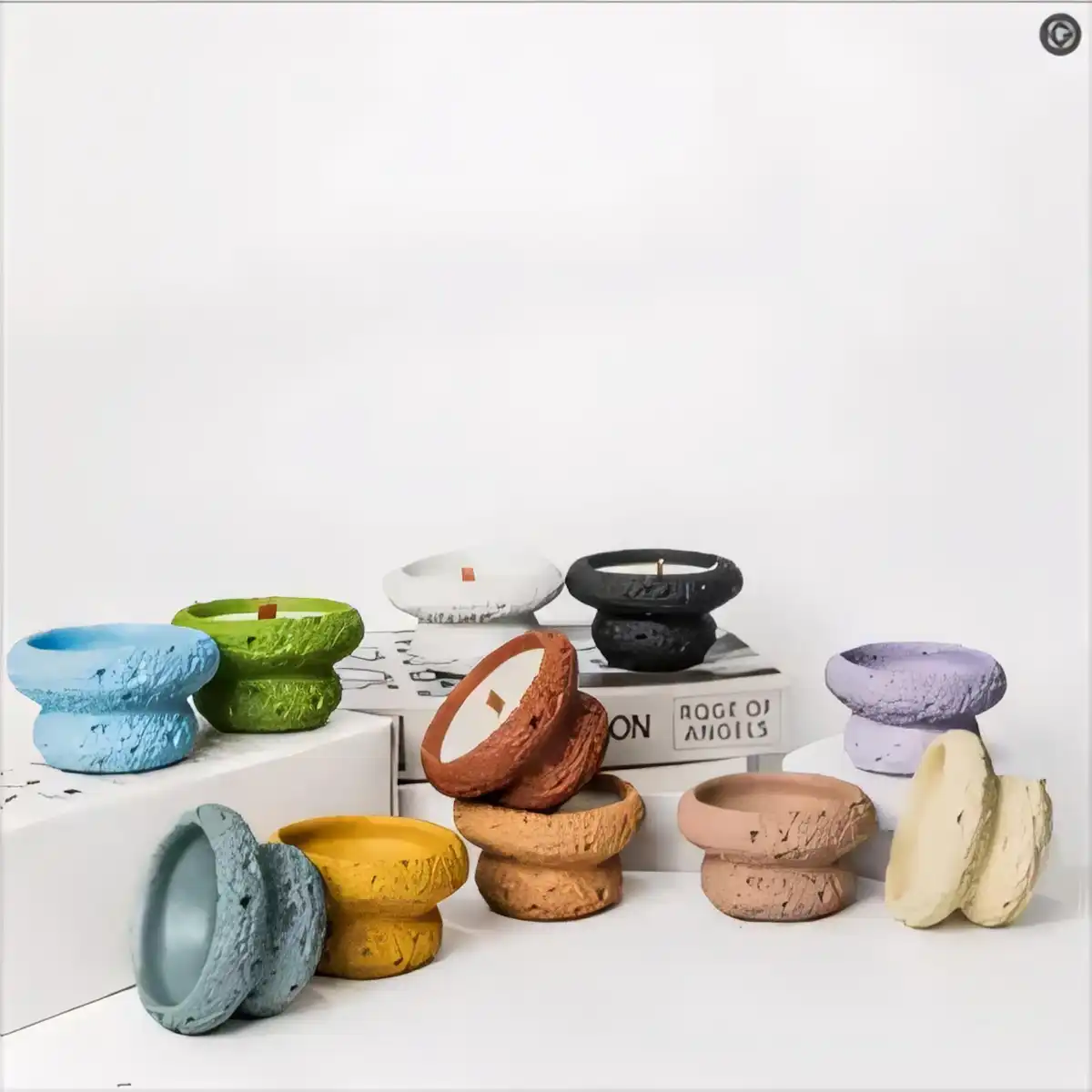 Eco Concrete Mushroom Candle alternate product angle