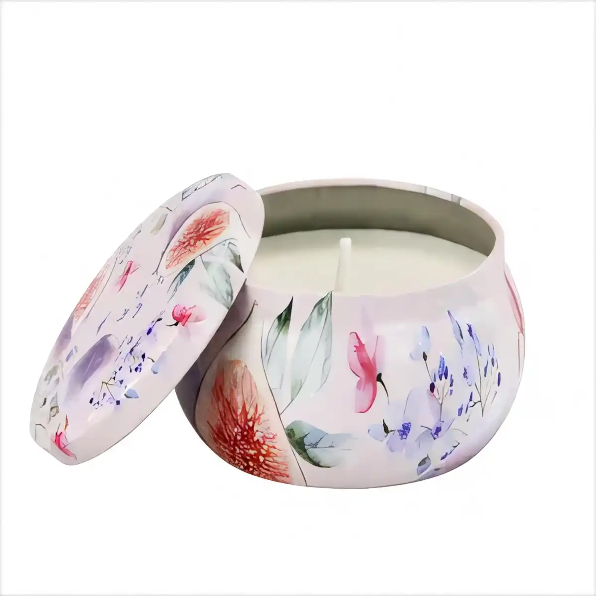 Eco Friendly Soy Wax Candle Tin product with accessories