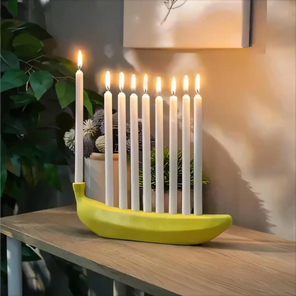 Playful Banana Candle Holder Decor alternate product angle