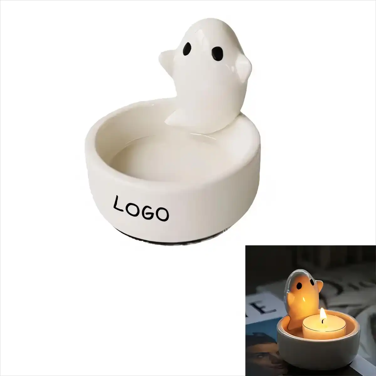 Cute Ghost Ceramic Candle Holder