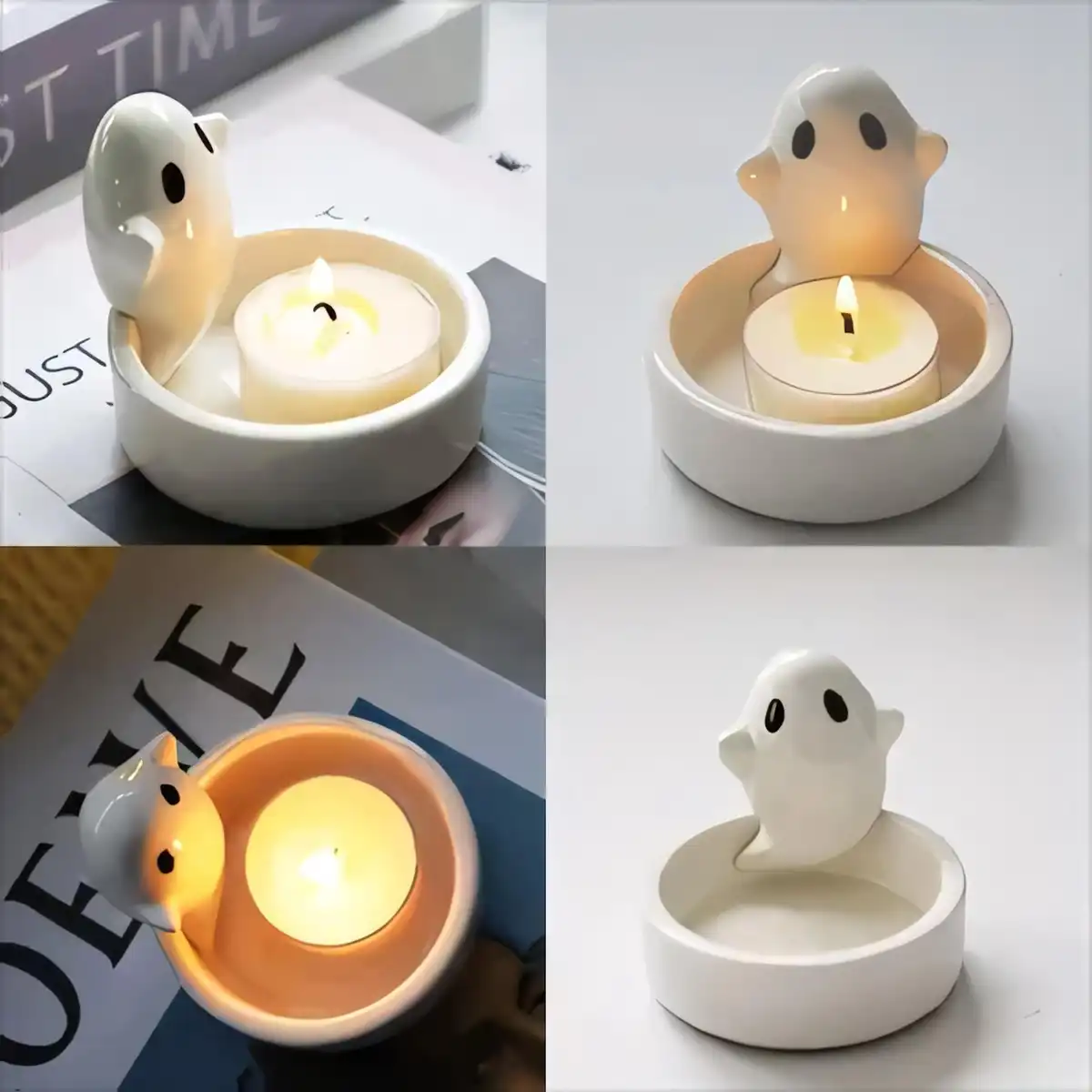Cute Ghost Ceramic Candle Holder product detail view
