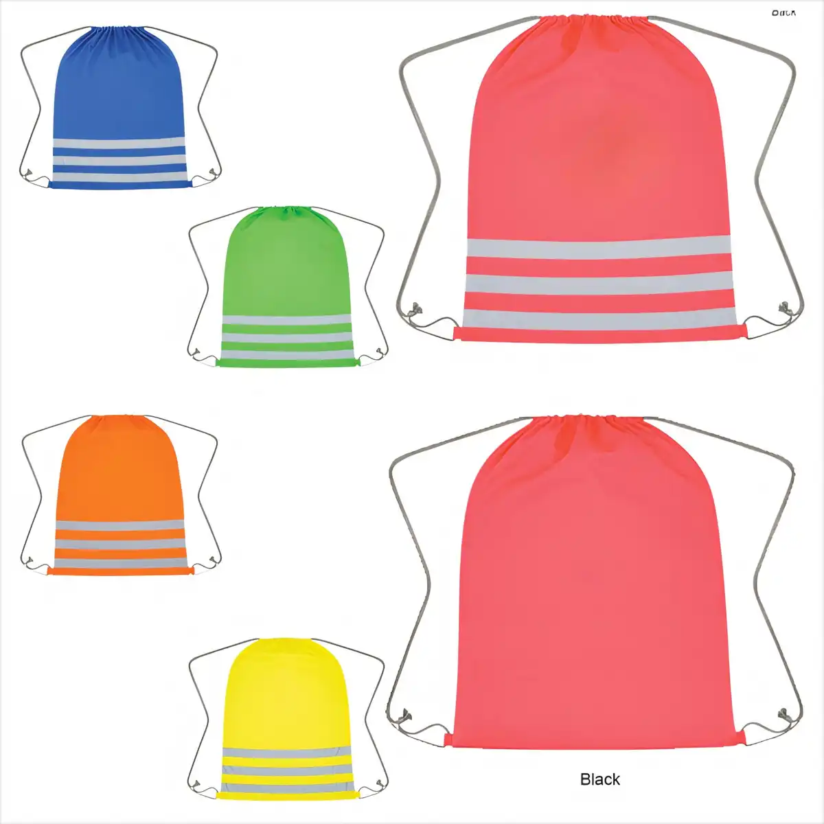 Reflective Drawstring Backpack for Safety