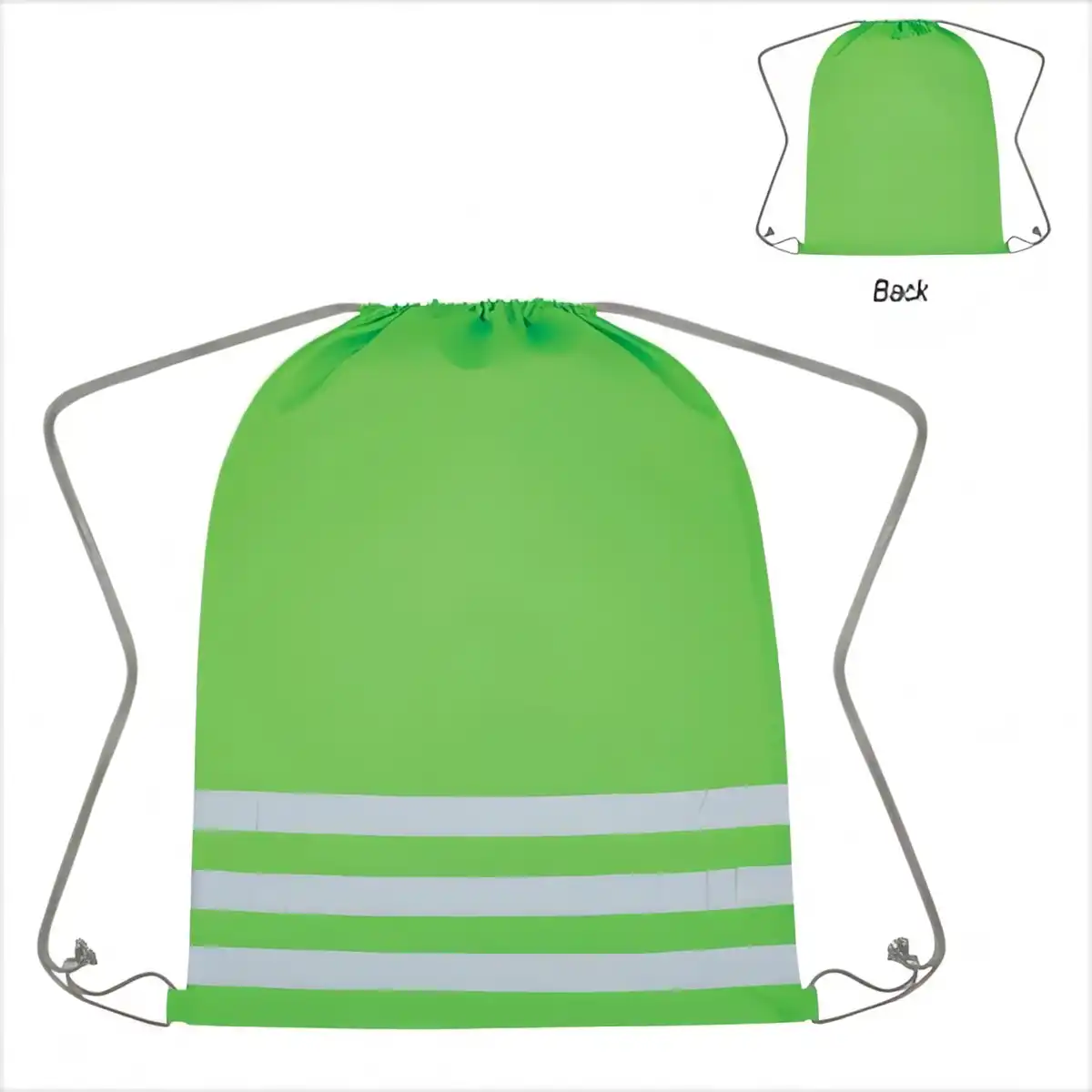 Reflective Drawstring Backpack for Safety alternate product angle