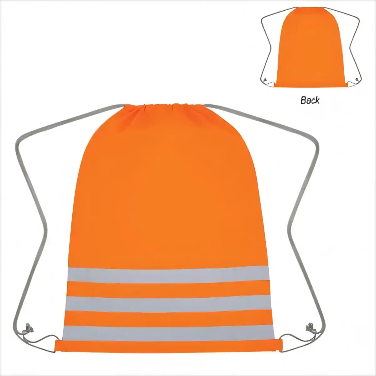 Reflective Drawstring Backpack for Safety product close-up