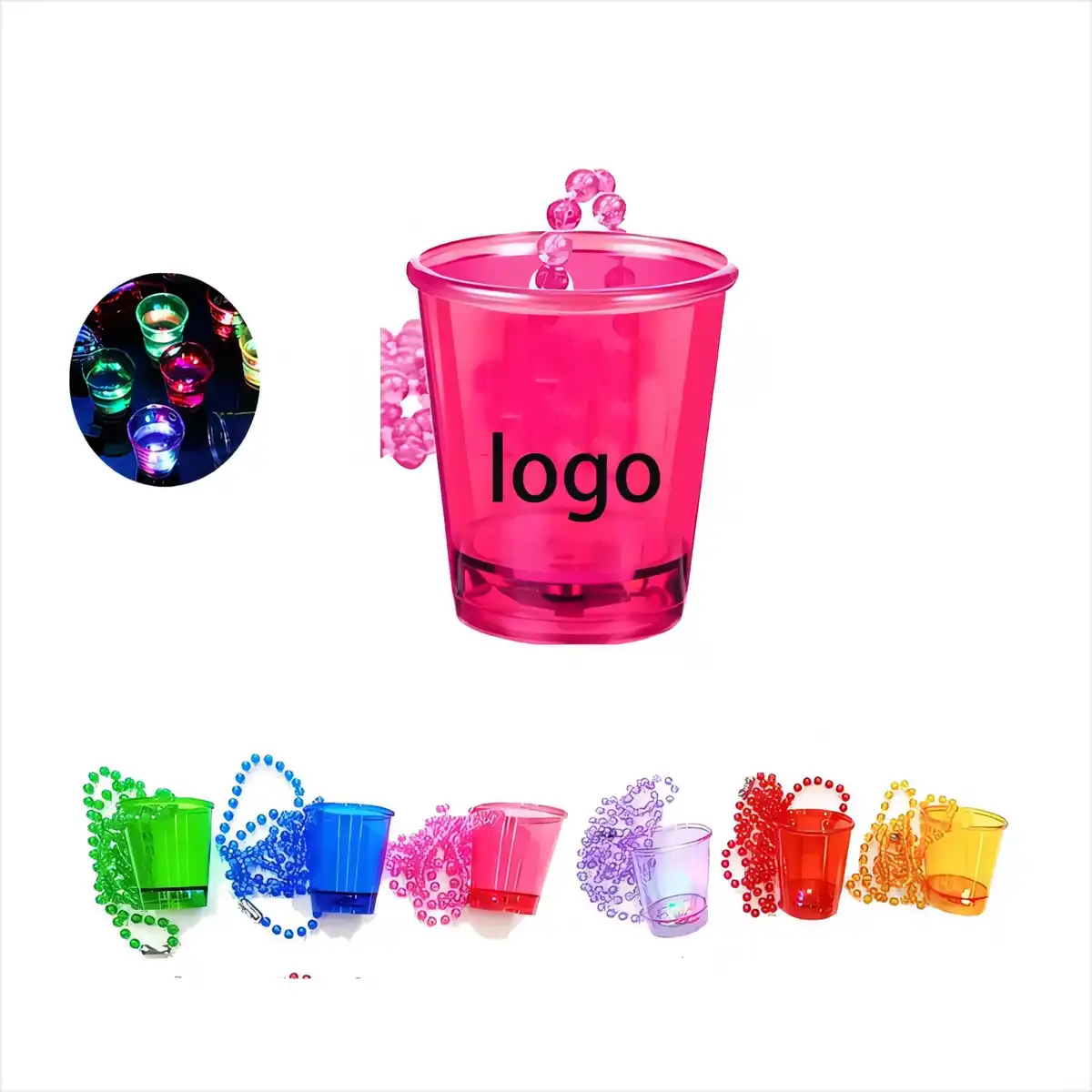 Glowing LED Shot Glass Necklace