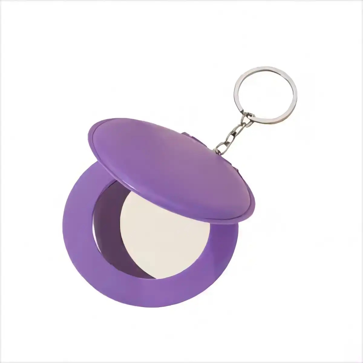 Stainless Steel PU Leather Pocket Mirror custom logo imprint view