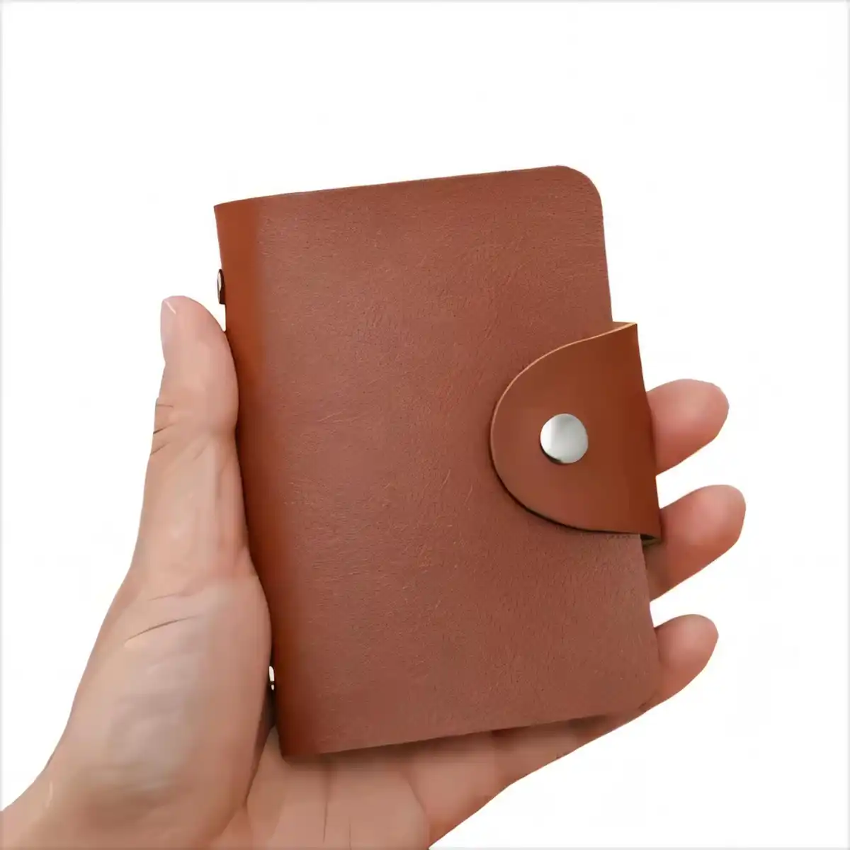 Leather RFID Card Protector product in use