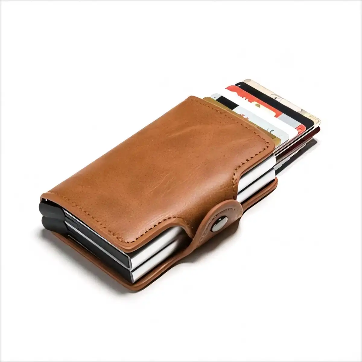 Slim Leather RFID Blocking Wallet custom logo imprint view