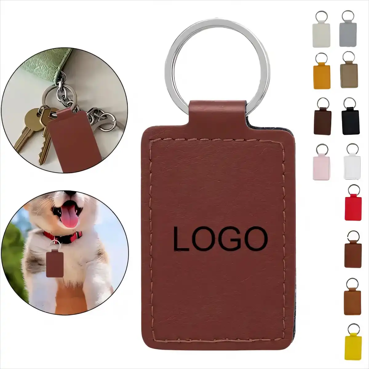 Elegant PU Leather Keychain Gift
