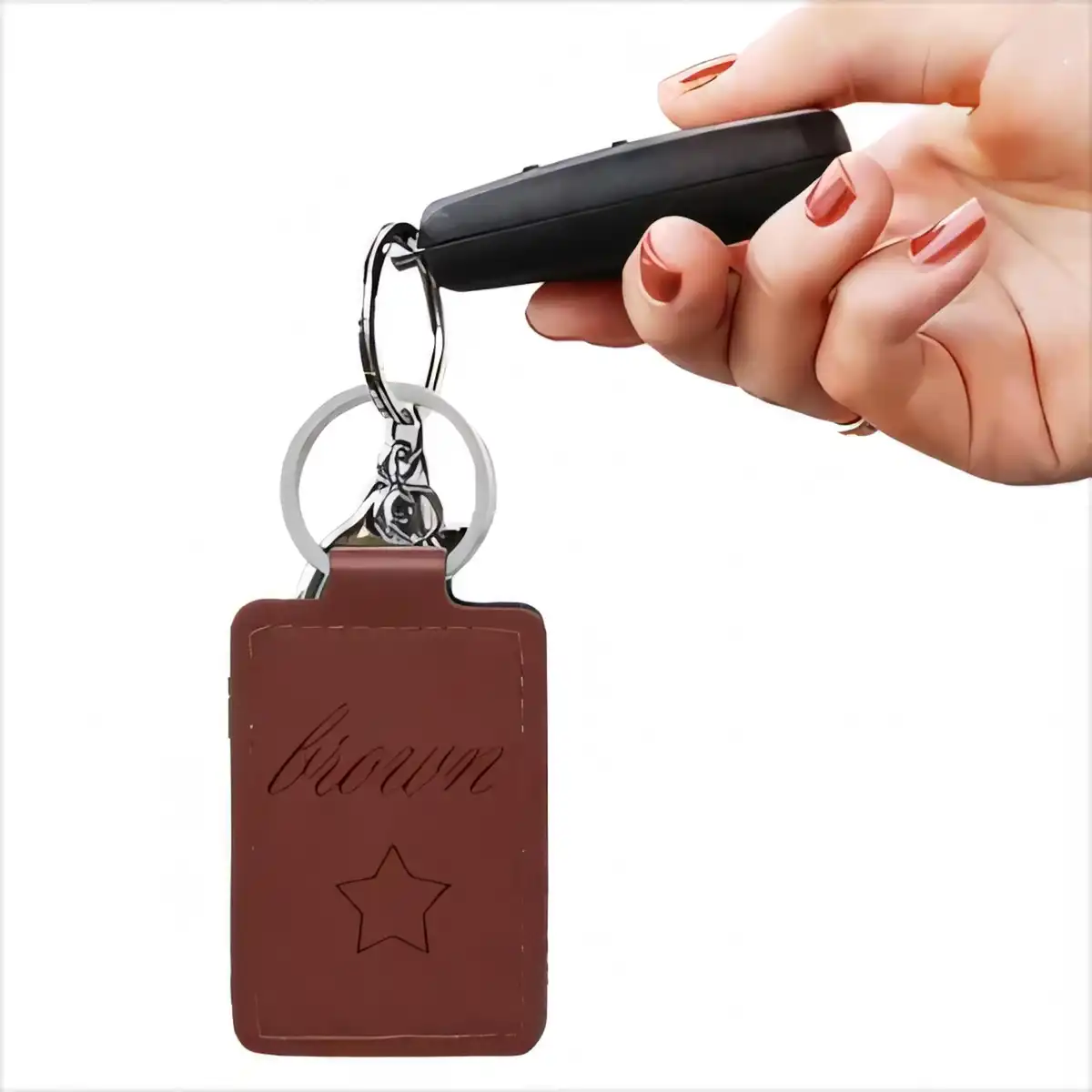 Elegant PU Leather Keychain Gift alternate product angle