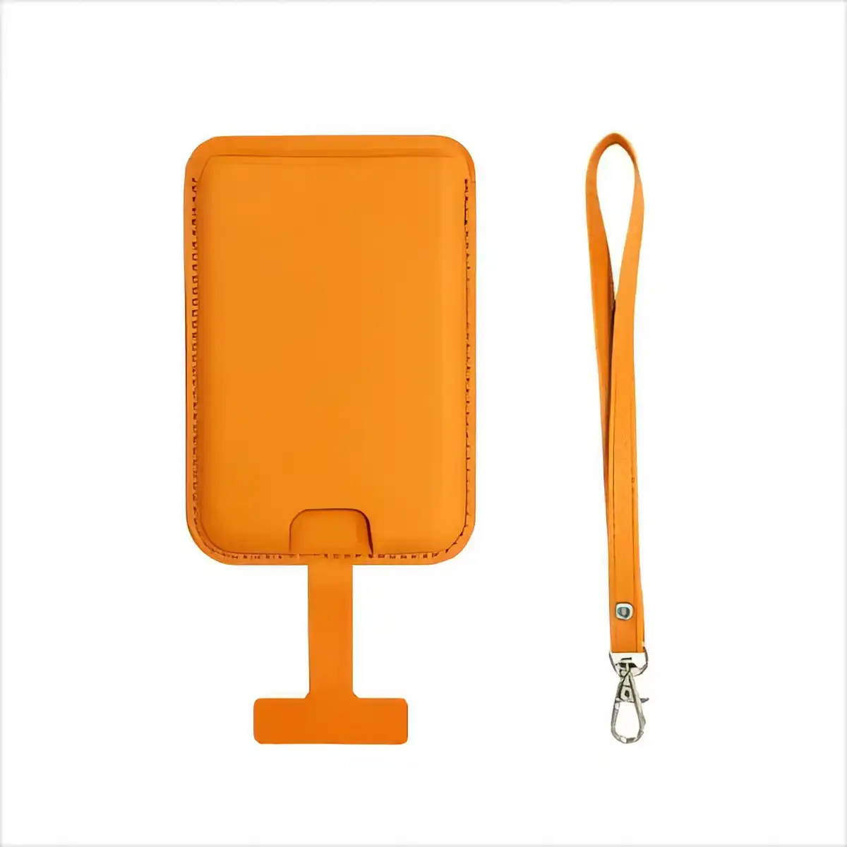 Magnetic Leather Card Wallet with Lanyard product detail view