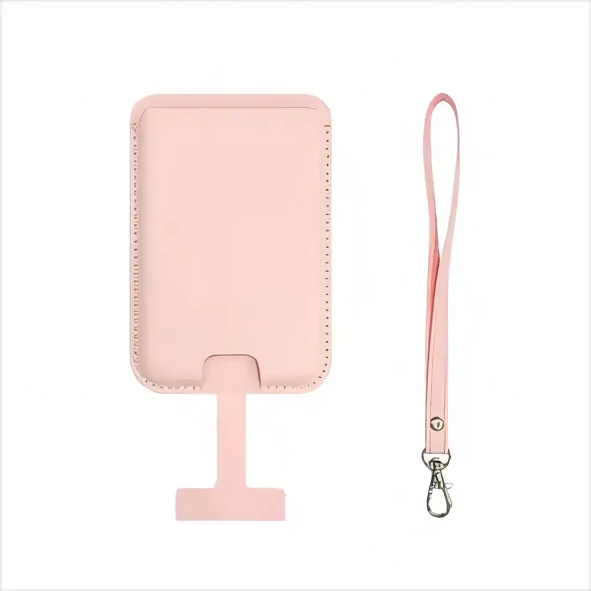 Magnetic Leather Card Wallet with Lanyard alternate product angle