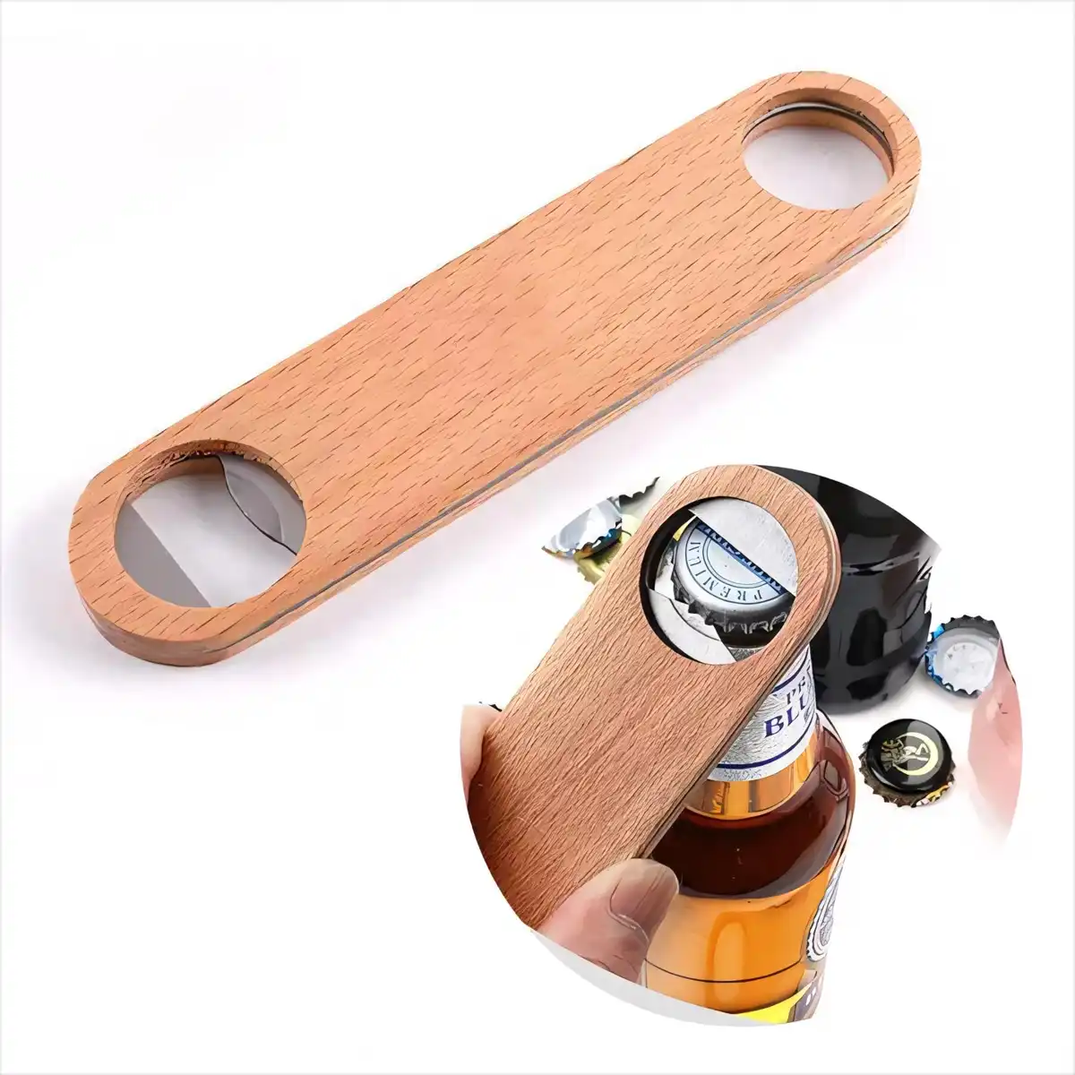 Stainless Steel Wooden Bottle Opener