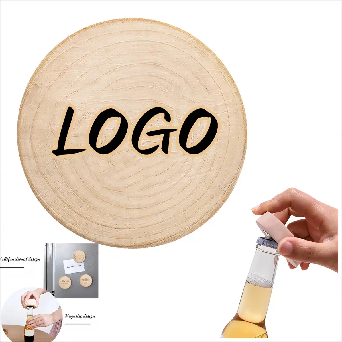 Rustic Wooden Magnetic Bottle Opener