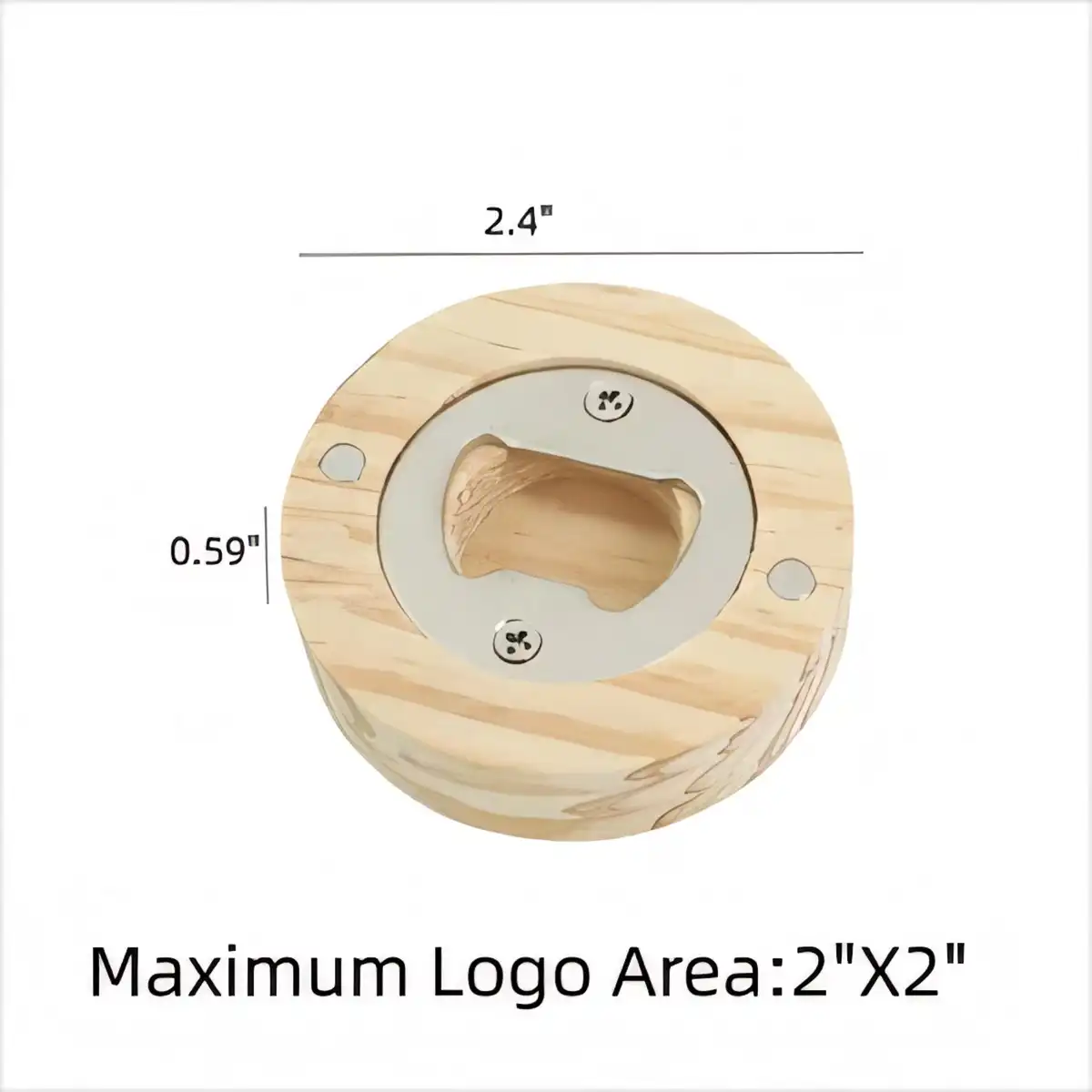 Rustic Wooden Magnetic Bottle Opener product detail view