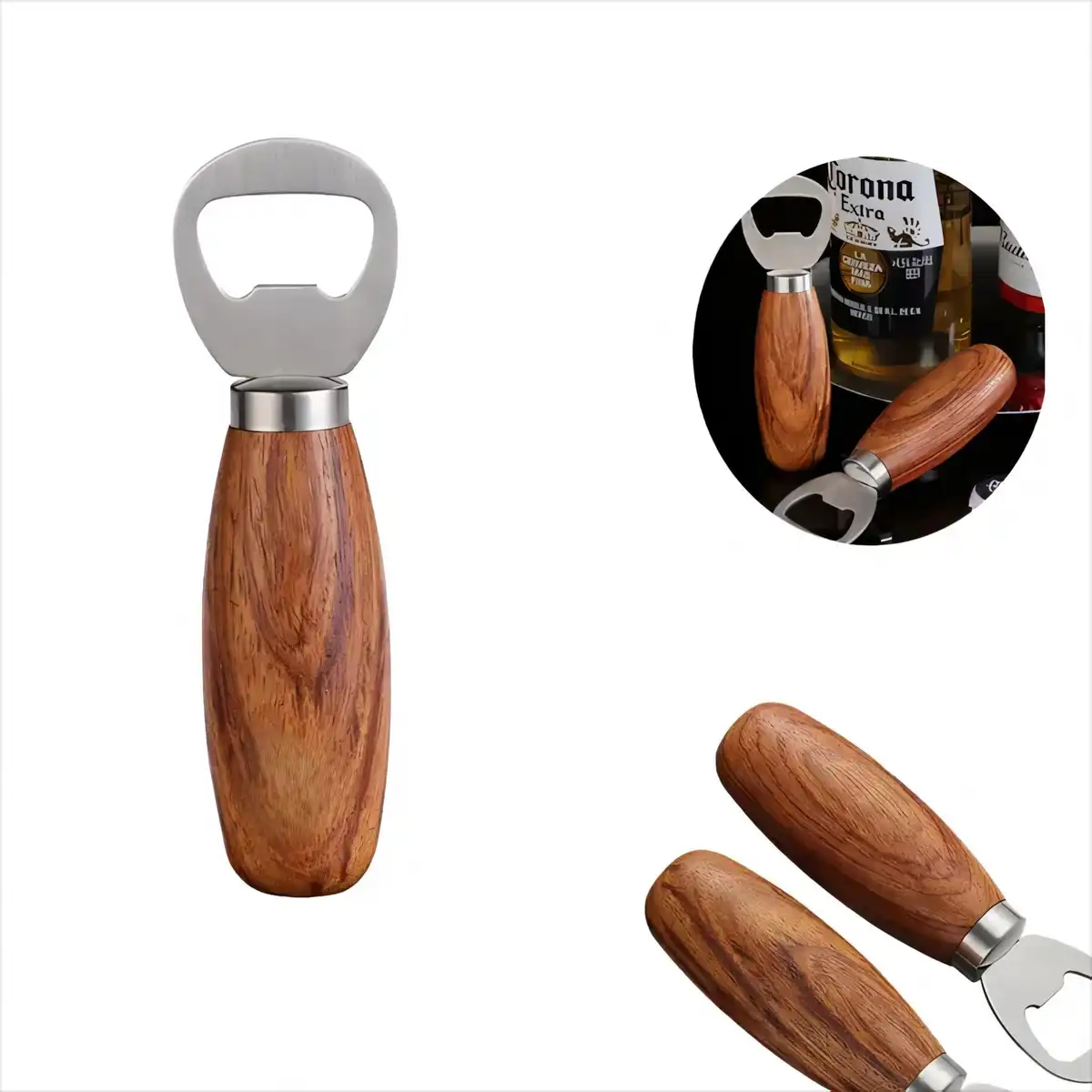 Beech Wood Bottle Openers Set