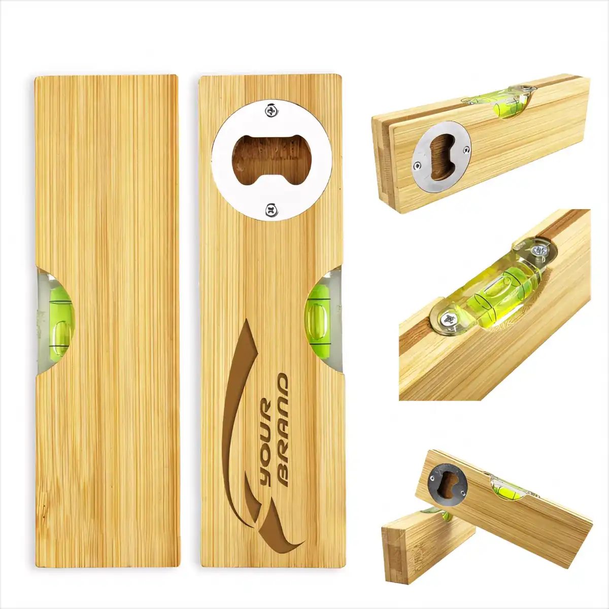 Bamboo Level Bottle Opener Tool