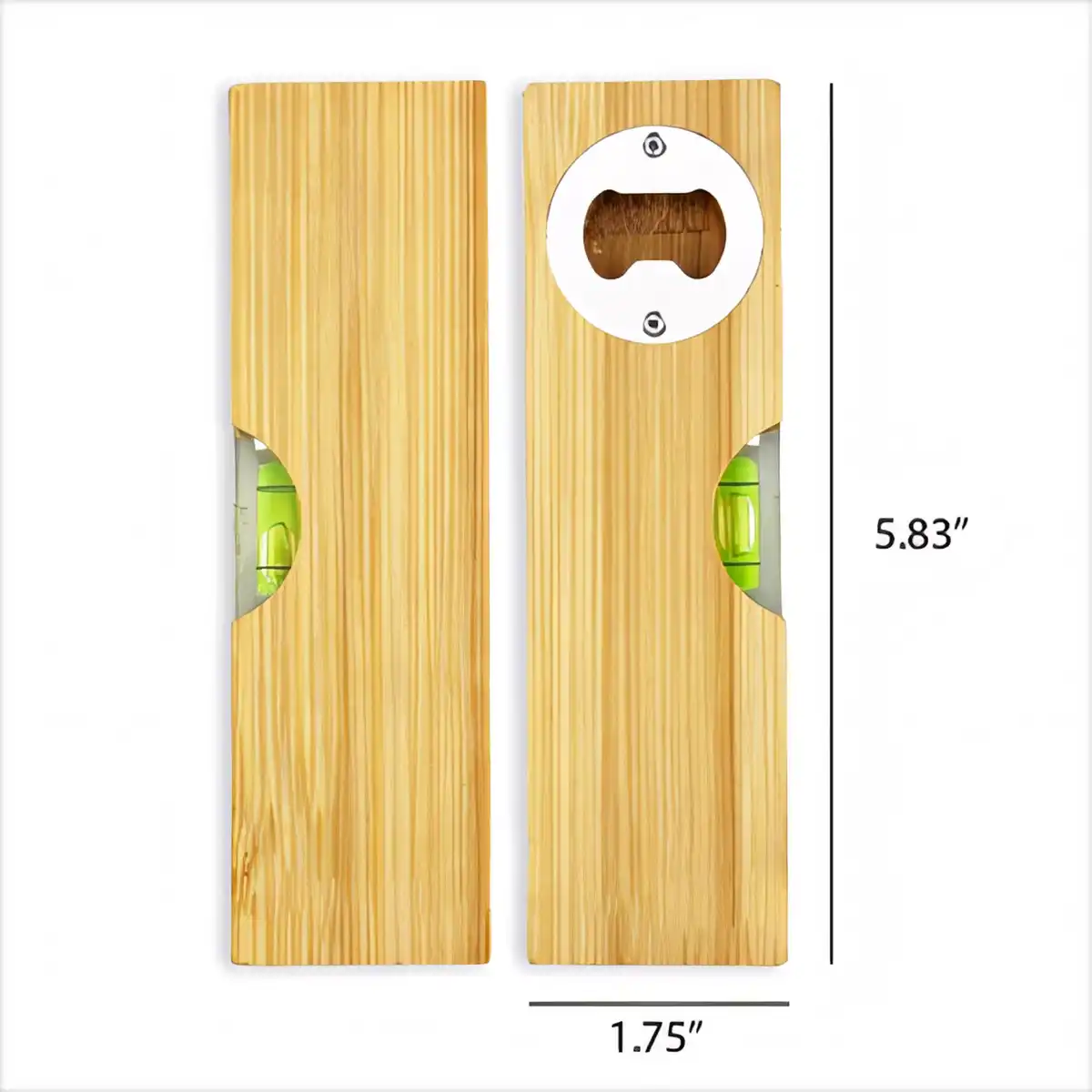 Bamboo Level Bottle Opener Tool product detail view
