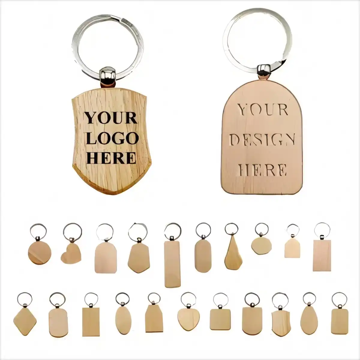 Laser Engraved Wooden Keychain Gift product detail view