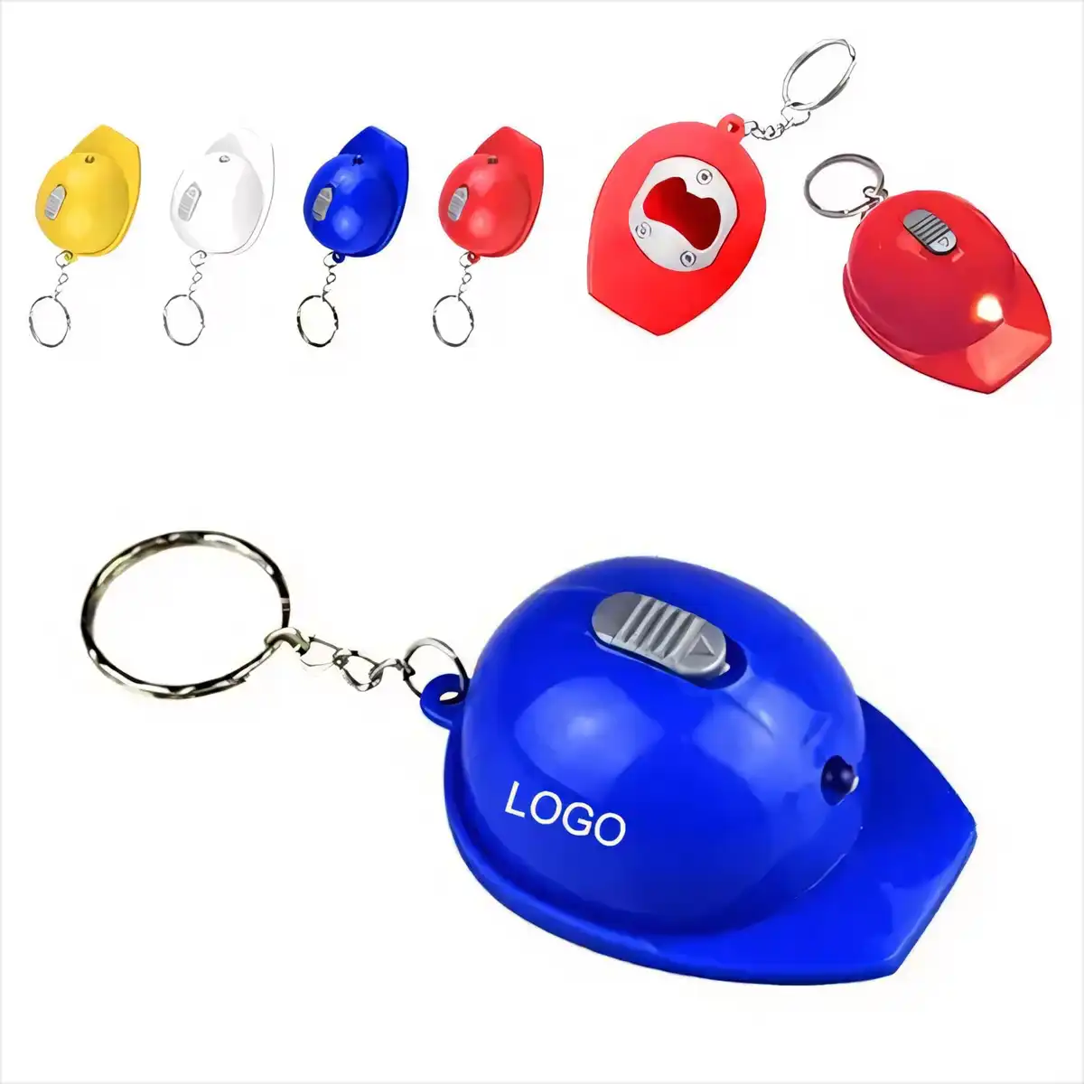 LED Helmet Bottle Opener Keychain
