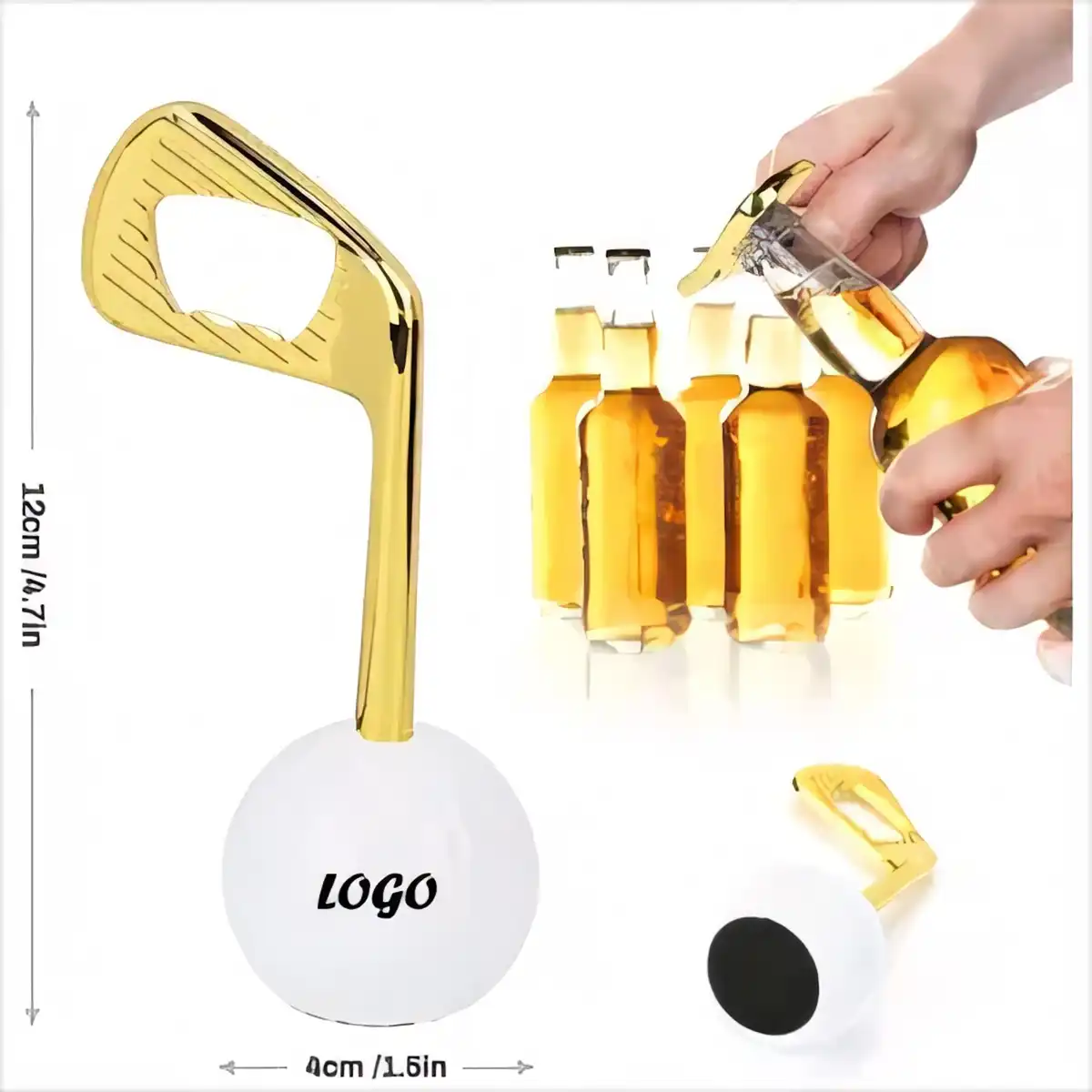 Zinc Alloy Golf Ball Bottle Opener product detail view