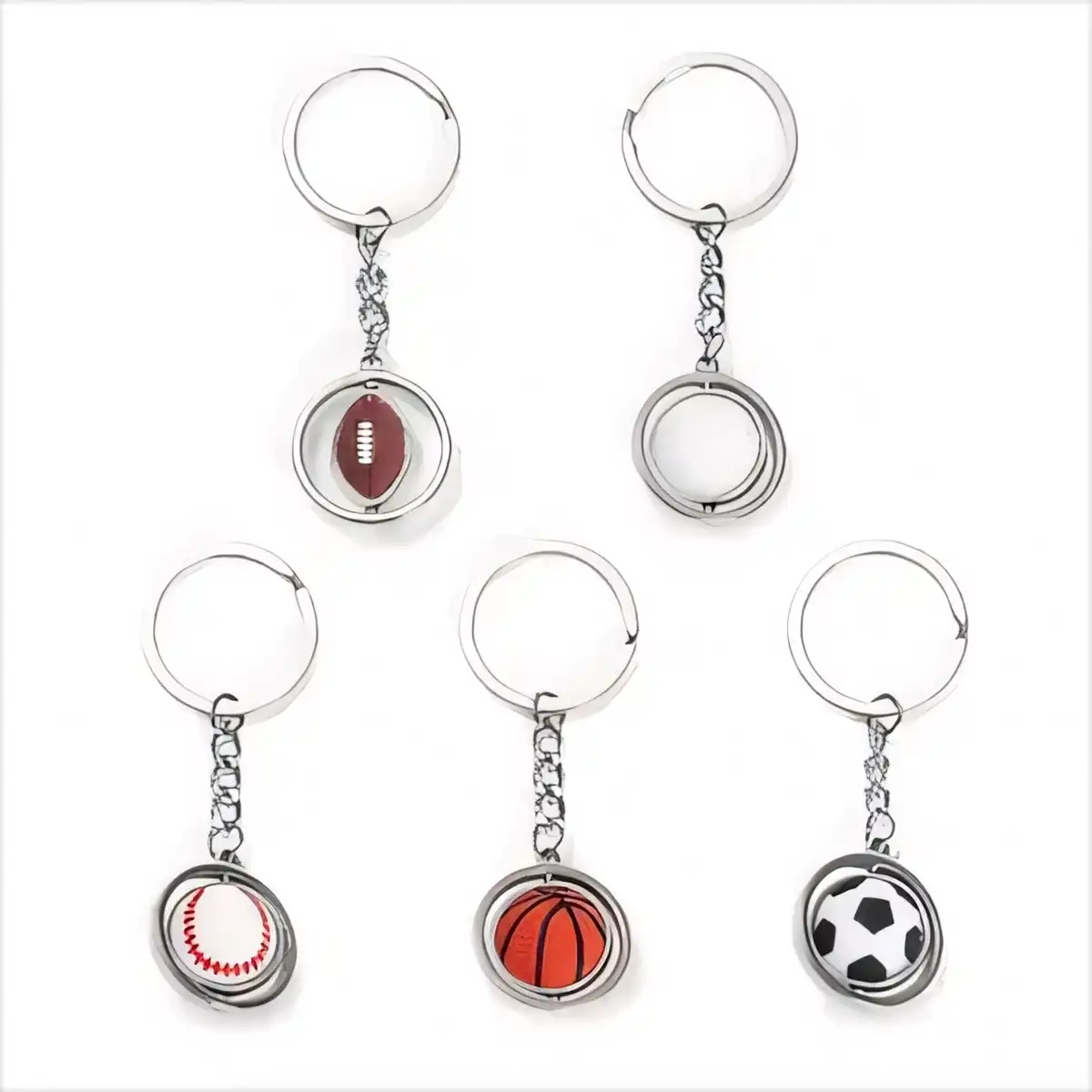 Polished Zinc Alloy Spinning Keychain Gift product close-up