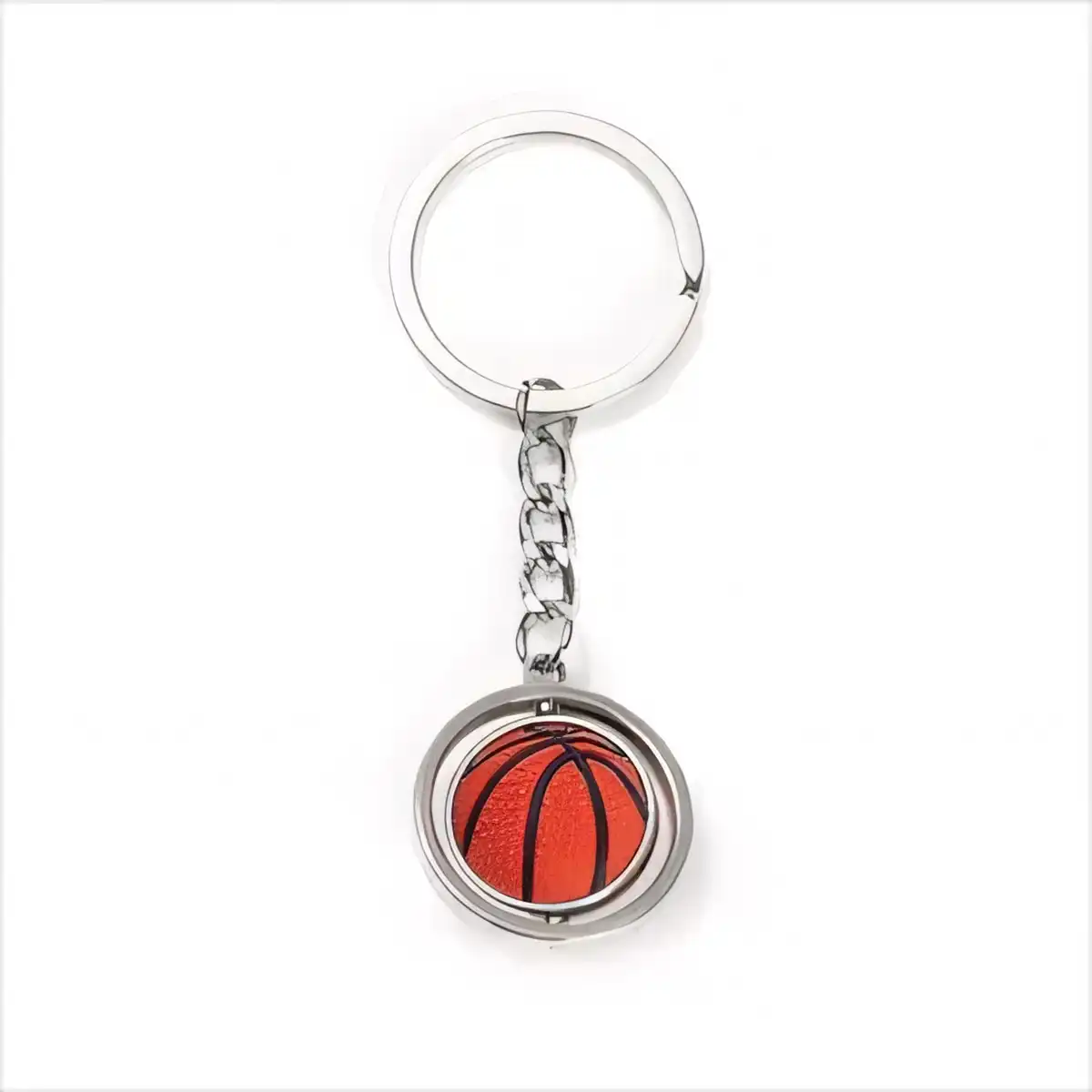 Polished Zinc Alloy Spinning Keychain Gift custom logo imprint view