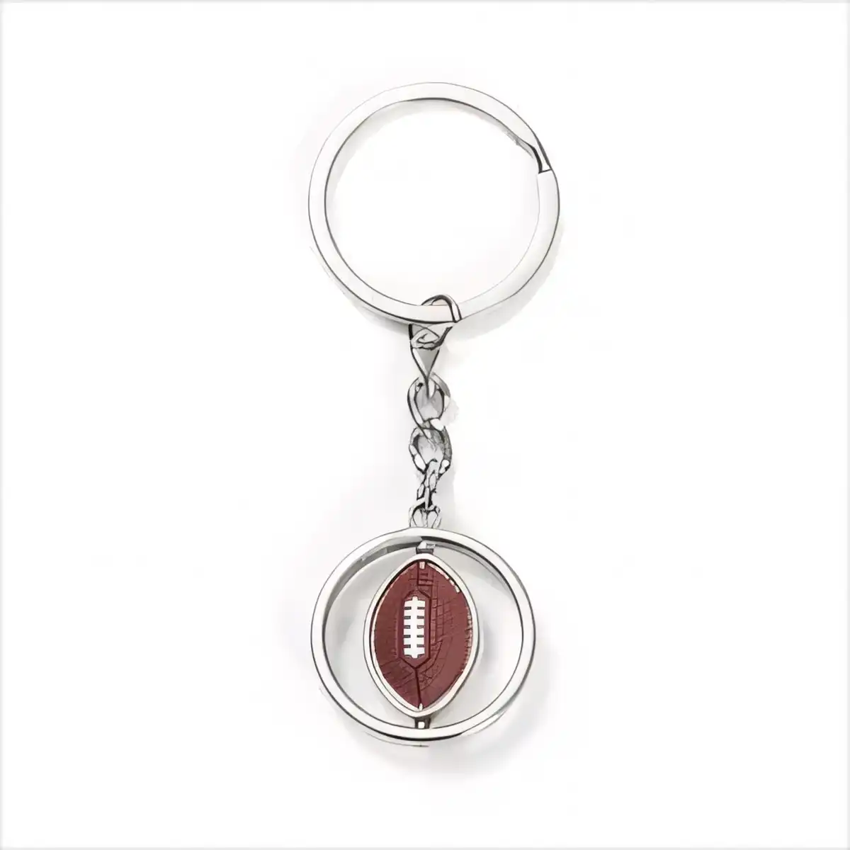 Polished Zinc Alloy Spinning Keychain Gift product in use