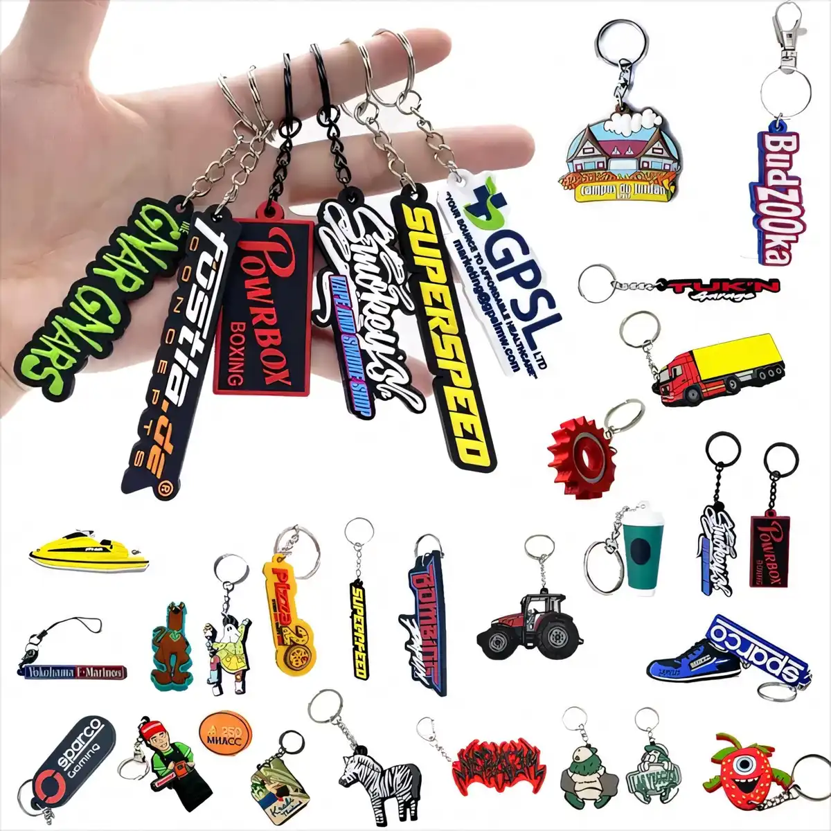 Vibrant Silicone Keychain Metal Clasp