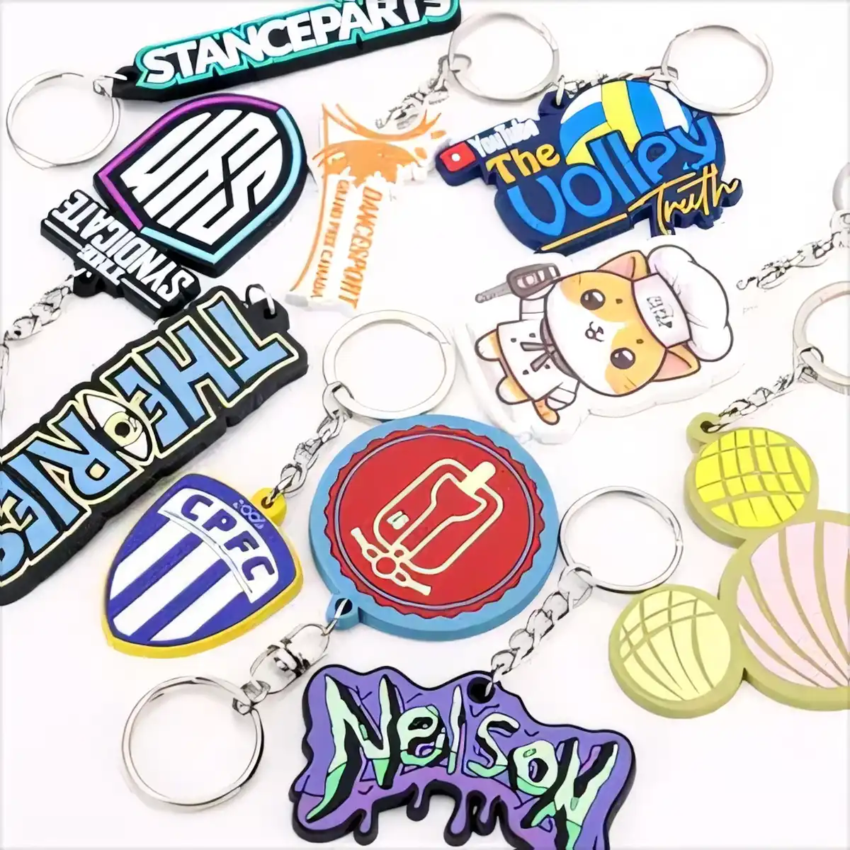 Vibrant Silicone Keychain Metal Clasp product detail view