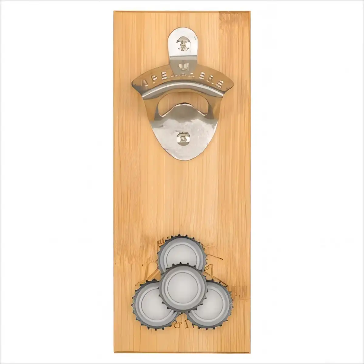 Bamboo Magnetic Bottle Opener Wall Mount alternate product angle
