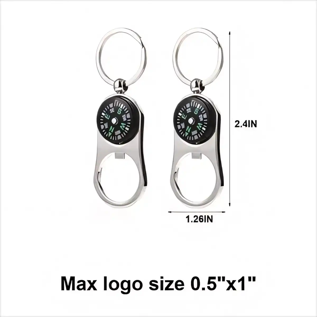 Vintage Compass Bottle Opener Keychain product detail view