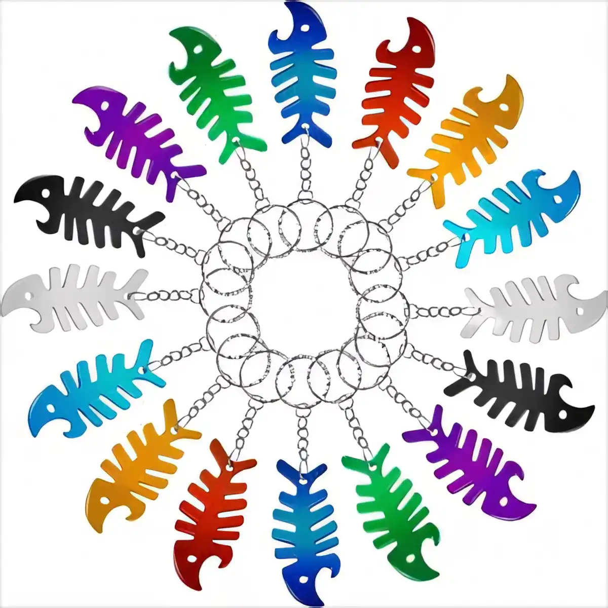 Aluminum Fish Bone Opener Keychain product detail view