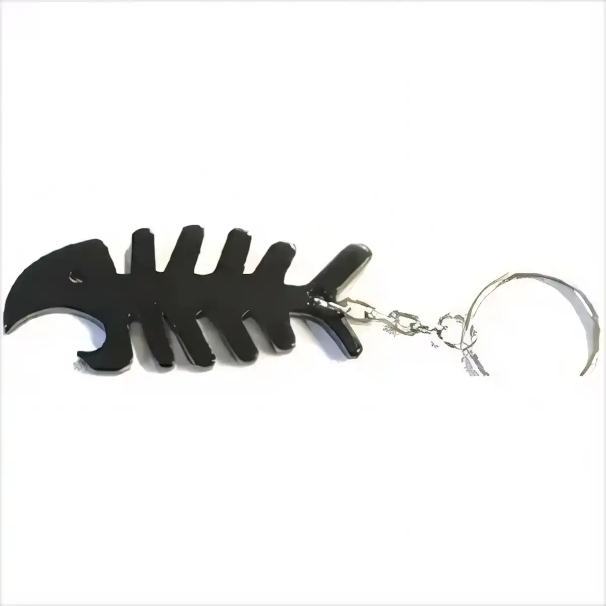 Aluminum Fish Bone Opener Keychain alternate product angle