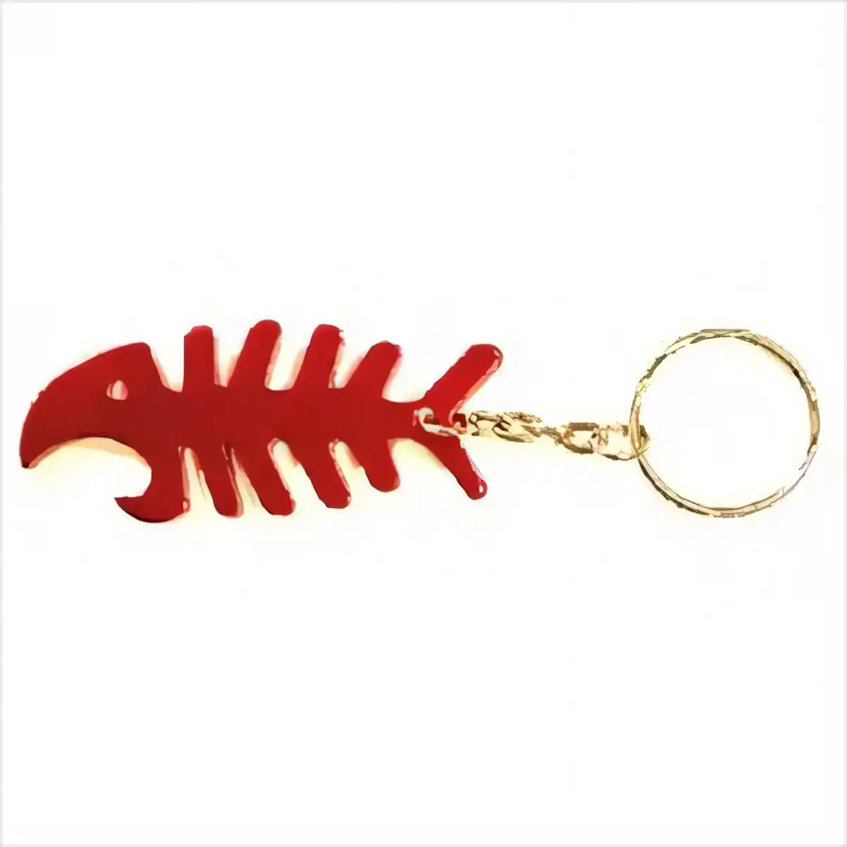 Aluminum Fish Bone Opener Keychain product close-up