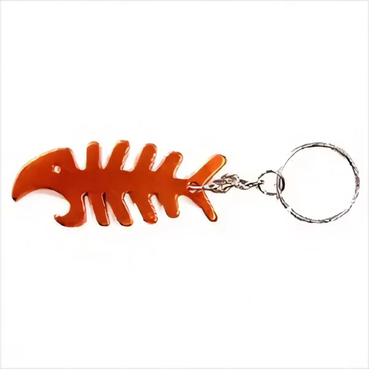 Aluminum Fish Bone Opener Keychain product in use