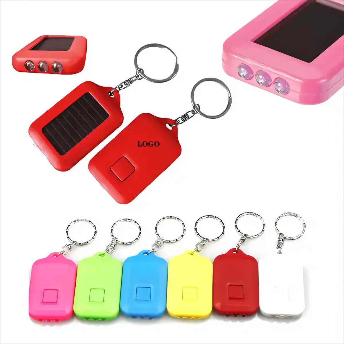 Solar LED Keychain Flashlight