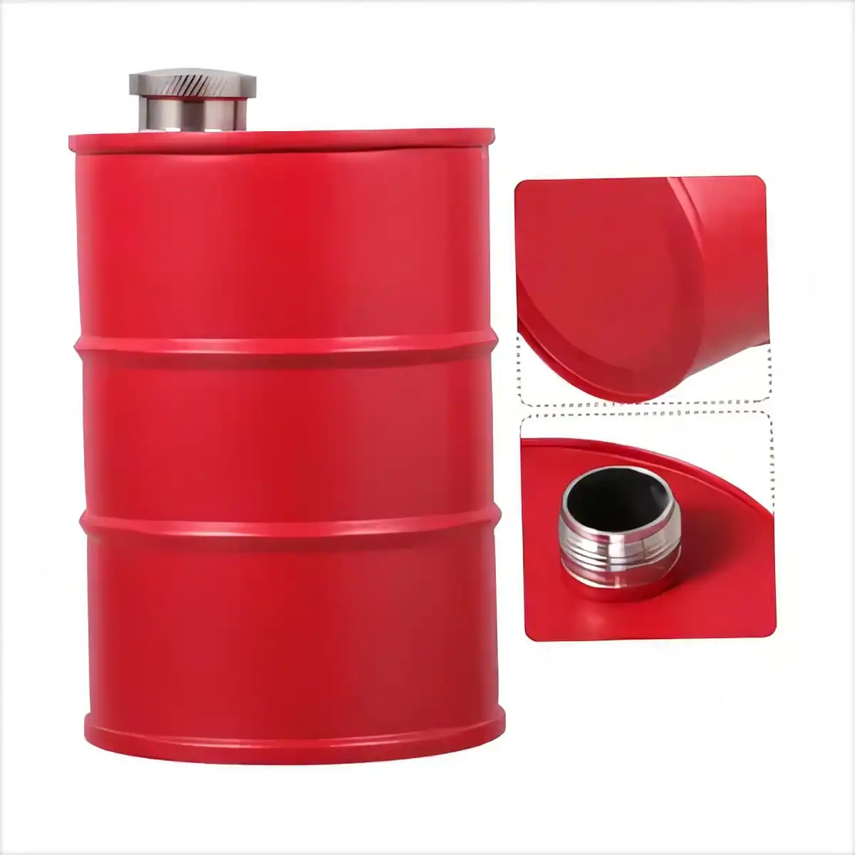 750ml Stainless Steel Barrel Flask product close-up
