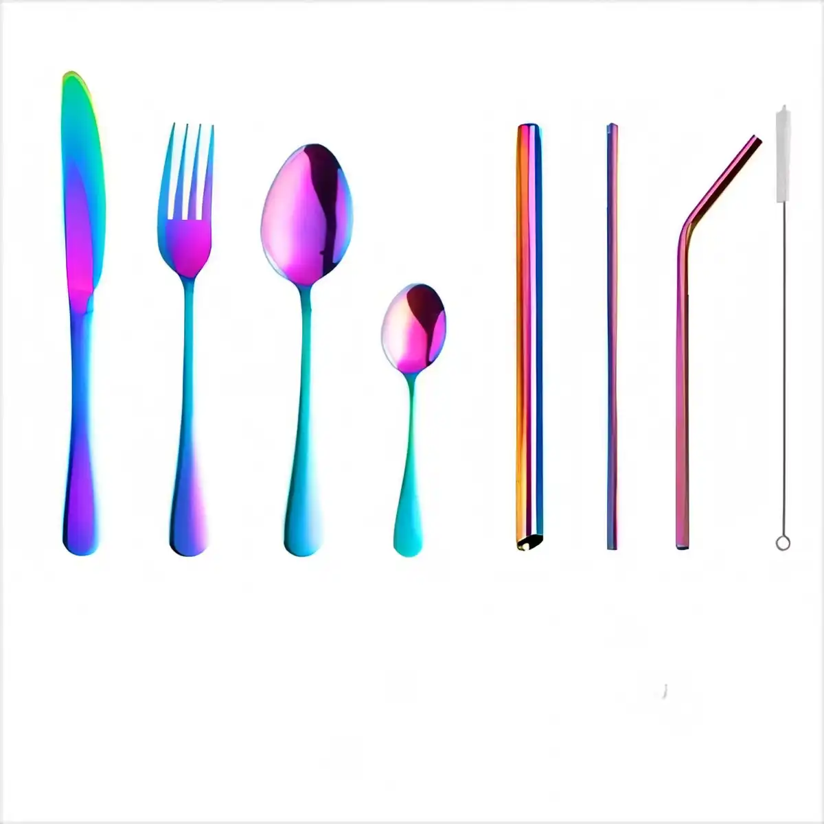 Portable Stainless Steel Cutlery Set product with accessories