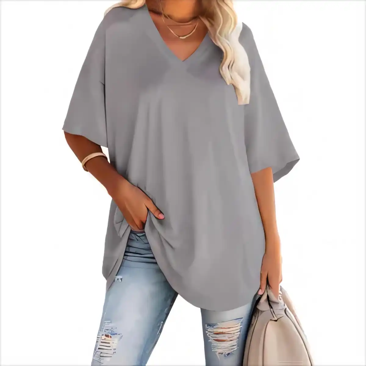 Relaxed Fit V Neck Tee product image 10