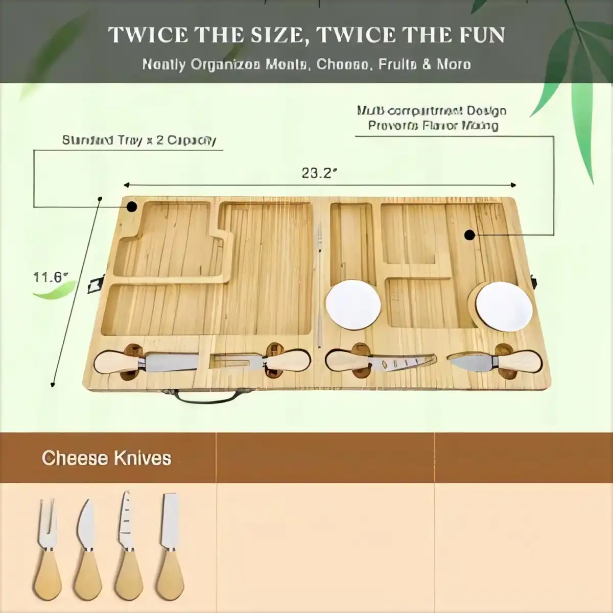 Eco Friendly Bamboo Serving Board Set product detail view