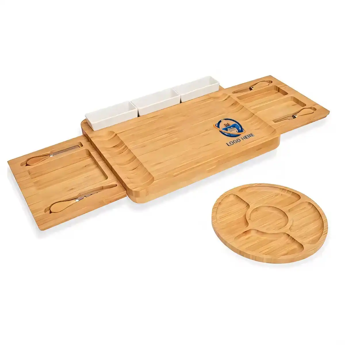 Bamboo Cheese Board Serving Set