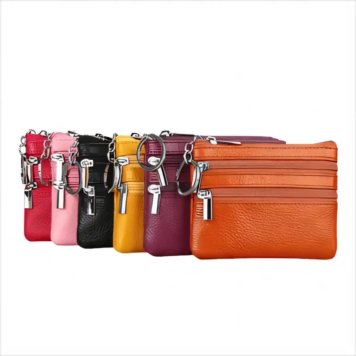 Vibrant Zip Around Leather Card Wallet alternate product angle
