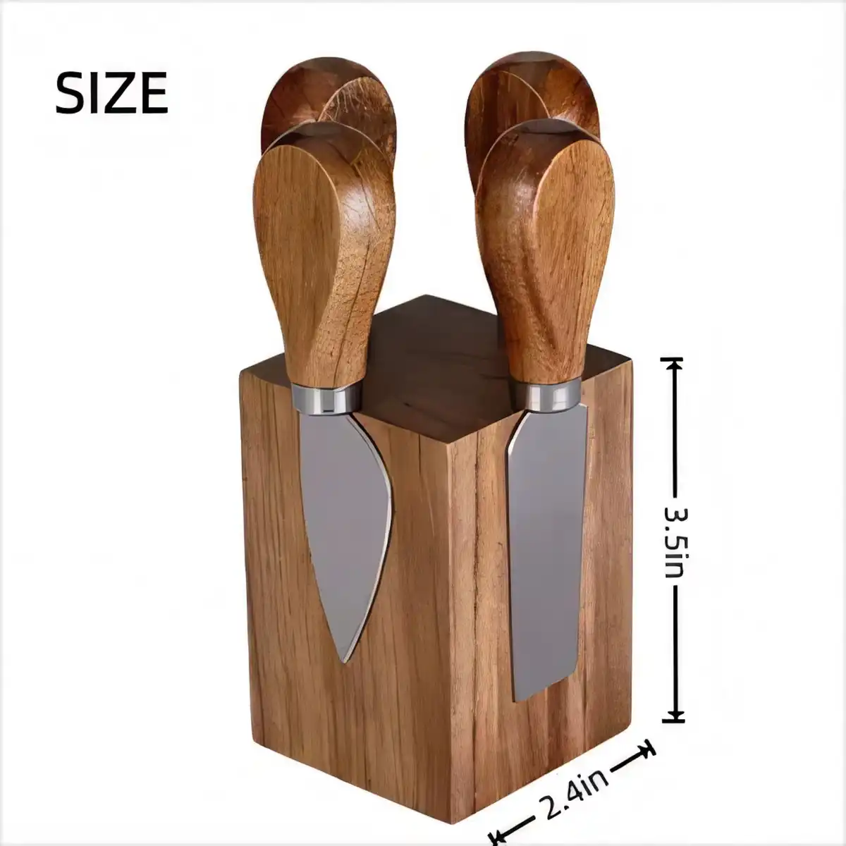 Magnetic Acacia Cheese Knife Set product detail view