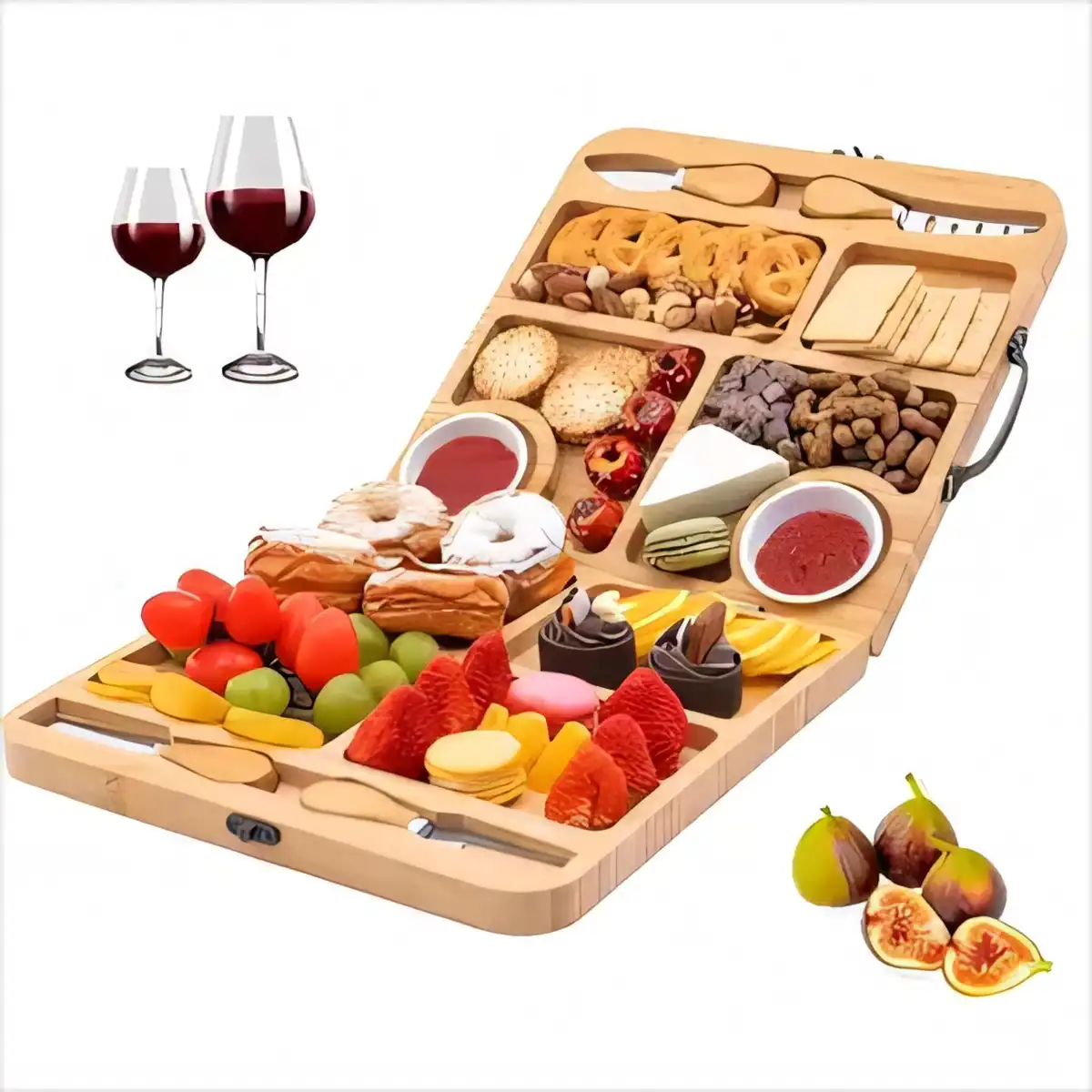 Foldable Wooden Cheese Board Set product close-up